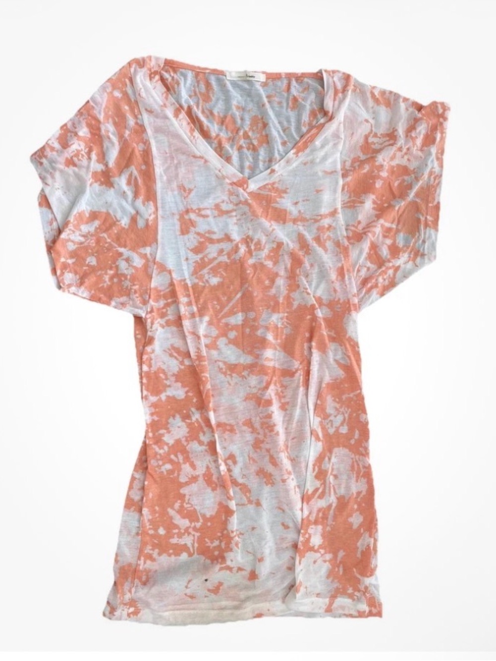 Trinity Watercolor Coral White Mini Dress SZ Small